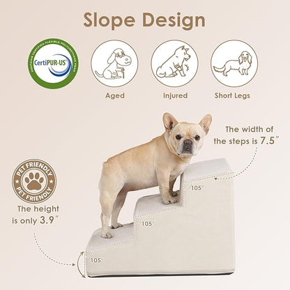 EHEYCIGA Dog Stairs for Small Dog 15.7”H 3-Step Slope