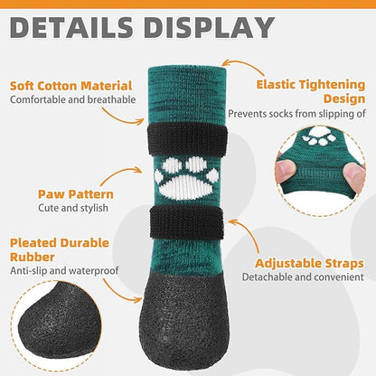 KOOLTAIL Anti Slip Dog Socks to Prevent Licking Paws for Hot/Clod Pavement