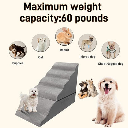 30 Inches Dog Steps, 6 Steps Dog Stairs for High Bed 30-36 Inches, LitaiL Dog Ramps for Small Dogs, Older Injured Pets with Joint Pain, Non-Slip Pet Foam Stairs No Assembly