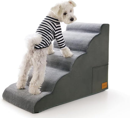 Dog Stairs Steps for High Bed JYpawsiepal Dog Stairs for Small Dog 5 Step