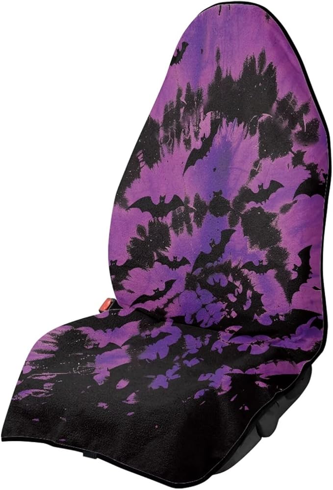 Yewattles Purple Halloween Tie Dye Waterproof Car Interior
