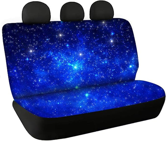 CLOHOMIN Blue Galaxy Back Seat Cover Starry Outer Space Night Bench Car Seat Cover for Dogs Pets