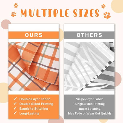 Fall Dog Bandana 2 Pack Thanksgiving Dog Bandana Polka Dot Pet Scarf Reversible Fall Triangle Bibs Soft Cotton Boy Girl Dog Bandanas Accessories for Small, Medium, Large Dogs (Large)