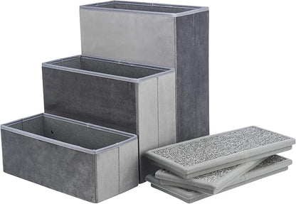 TRIXIE Velour 3-Step Pet Stairs with Storage, Collapsible, Storage Compartments for Pet Toys,Gray