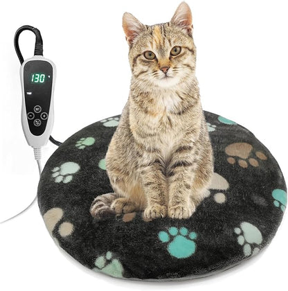Cat Heating Pad Round-16in Pet Heating Pad for Cats