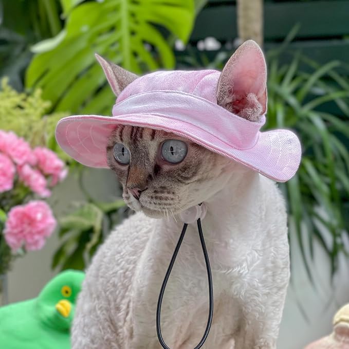 Pet hat with Ear Holes Sunscreen Baseball Cap Suitable for Small and Medium-Sized Dogs Outdoor Climbing hat in Summer Pet Products (Small