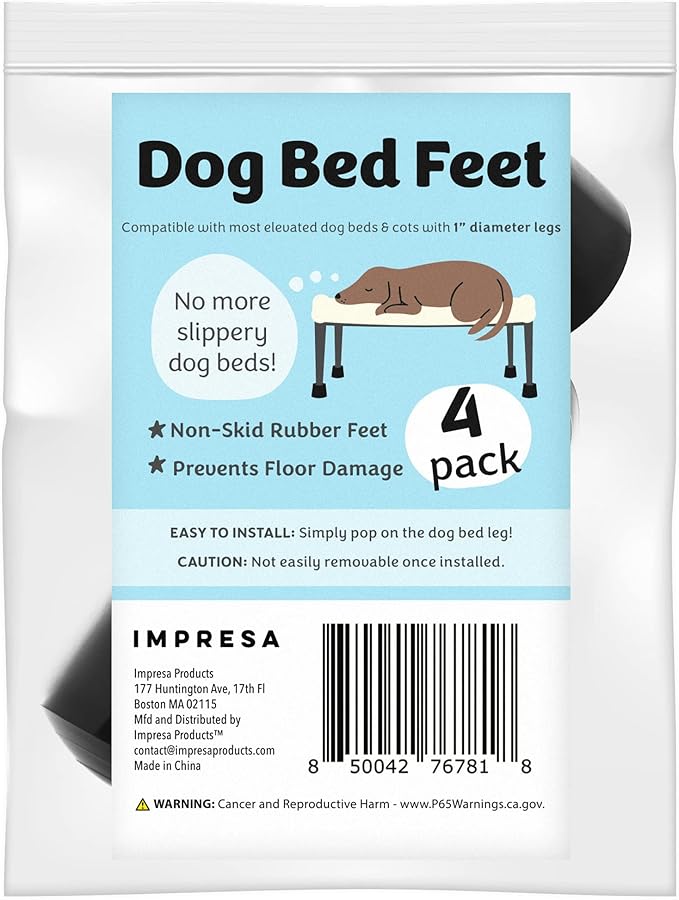 IMPRESA [4 Pack 1” Wide Elevated Dog Bed Feet to Protect Floors