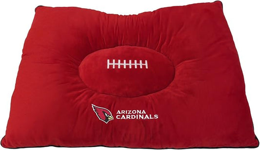 NFL PET Bed - Arizona Cardinals Soft & Cozy Plush Pillow Bed. - Football Dog Bed. Cuddle, Warm Sports Mattress Bed for Cats & Dogs