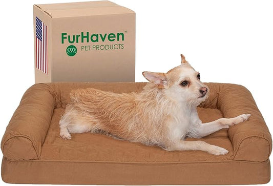 Furhaven Orthopedic Dog Bed for Medium/Small Dogs w/ Removable Bolsters & Washable Cover 35 lbs