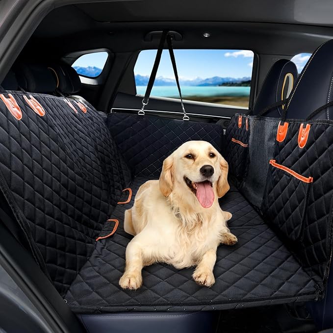 Dog Car Seat Cover for Back Seat with Hard Bottom