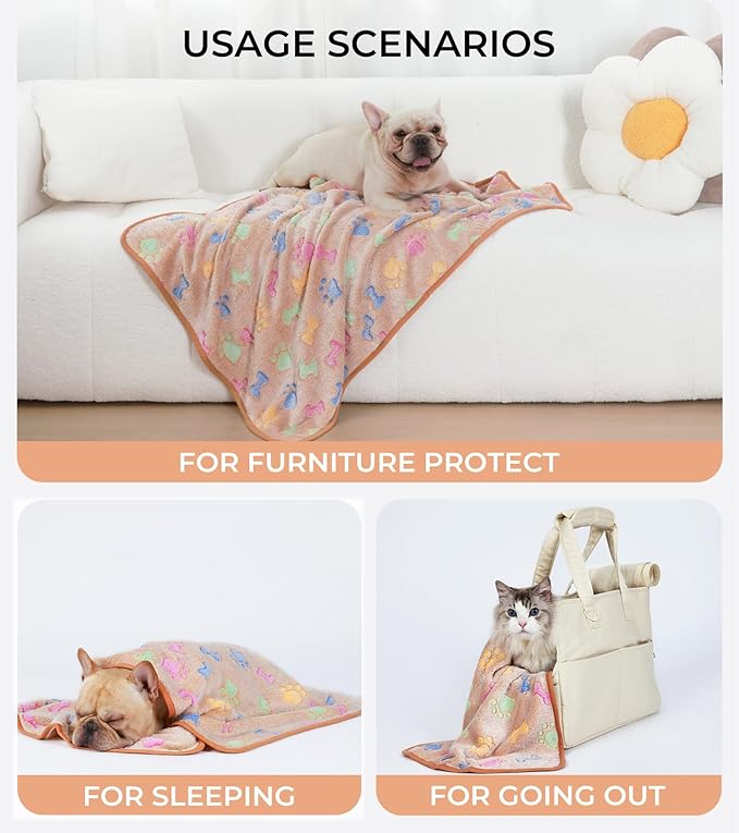 Luciphia 1 Pack 2 Pet Blankets for Dogs Cats (23x16 inch)