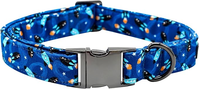 Dog Collar, Pet Collar Summer Dog Collar Durable Metal Pet Collar Dog Rocket Boy Dog Collars Adjustable Dog Collar for Small Medium Large Dogs