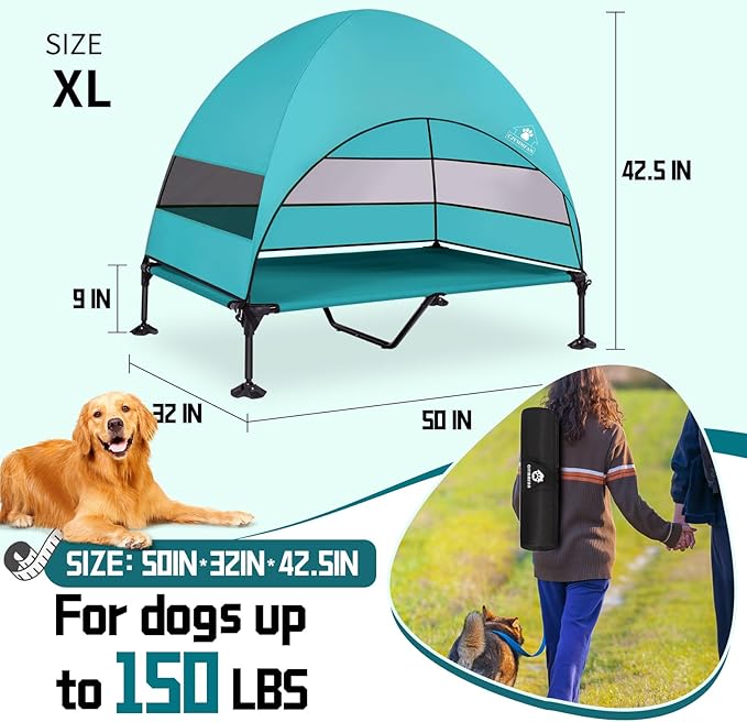 Elevated Dog Bed with 2024 Newest Canopy