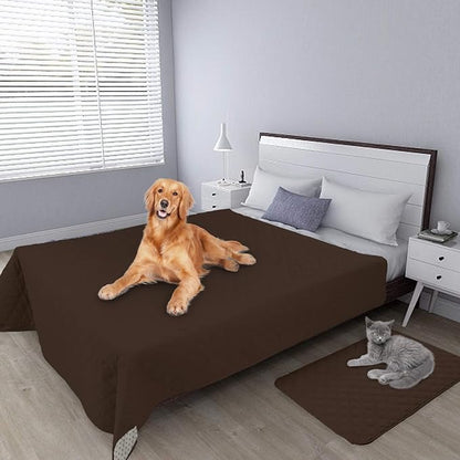 Easy-Going 100% Waterproof Dog Bed Cover, Non-Slip Pet Blanket for Furniture, Washable Couch Cover, Repleasement Sofa Cover (86X82 in,Coffee)