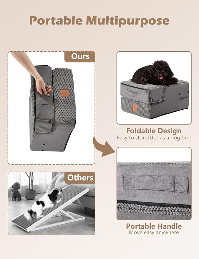 Dog Stairs for Small Dogs 3 Step 14"H for