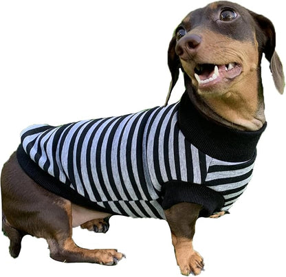 Dachshund Sweater for Dogs Lining Napping Stripe T Shirts (L