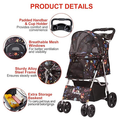Pet Stroller 4 Wheel,