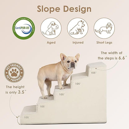 EHEYCIGA Dog Stairs for Small Dog 22.5”H 5-Step Slope