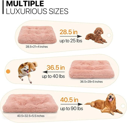 MoNiBloom 36.5"x29"x5" Dog Beds for Medium Size Dogs Machine-Washable Long Plush Pet Beds Warming Cozy Soft Bed for Dogs and Cat