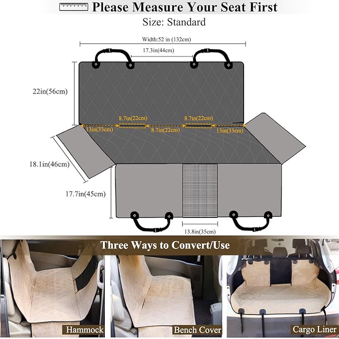 VIVAGLORY Dog Car Seat Covers