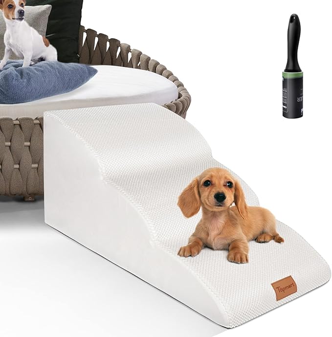 Topmart High Density Extended Foam Dog Ramp&Steps 3 Tiers 15.7" High,Non-Slip
