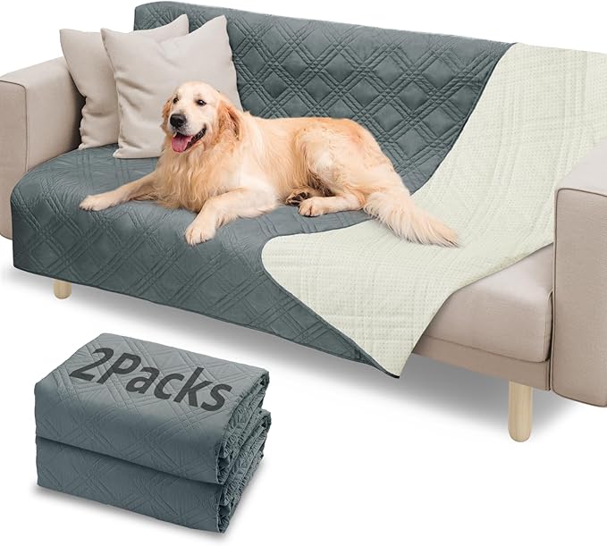 LOOBANI Waterproof Dog Blanket 2 Pack 54X82in, Dark