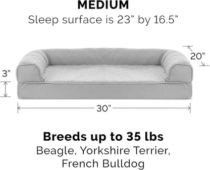Furhaven Orthopedic Dog Bed for Medium/Small Dogs w/ Removable Bolsters & Washable Cover 35 lbs