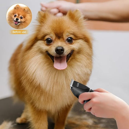 Dog Clippers Professional Heavy Duty Dog Grooming Clipper 3-Speed Low Noise High Power Rechargeable Cordless Pet Grooming Tools for Small & Large Dogs Cats Pets with Thick & Heavy Coats