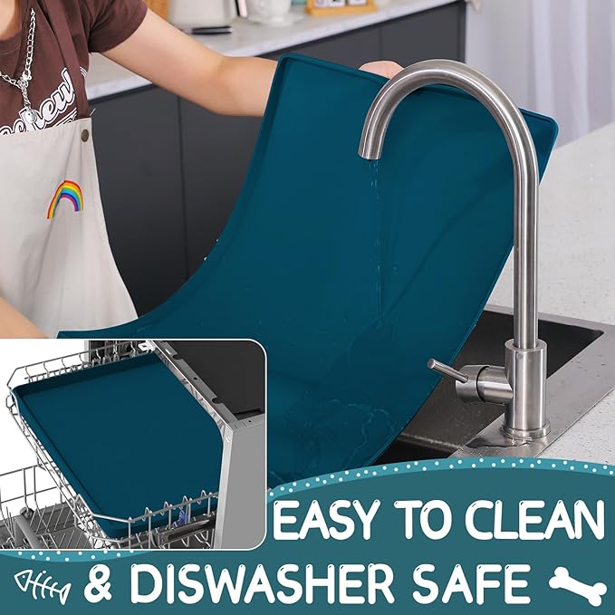 MateeyLife Silicone Cat & Dog Food Mat for Floors Waterproof