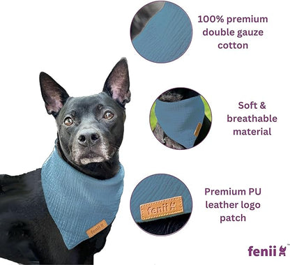 Premium Cotton Dog Bandanas 2 Pack