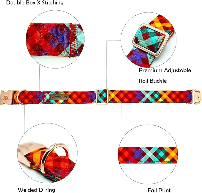 Lionheart glory Plaid Dog Collars Fall Halloween Dog