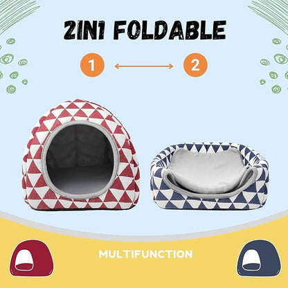 2 Pack Guinea Pig Hideout Bed Washable Guinea Pig Cage Accessories Cozy House Habitat Hide-Out for Chinchilla Hedgehog Small Animal Supplies