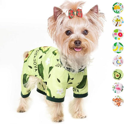 Dog Pajamas Pjs Spring Summer Dog Clothes for Small Dogs Girl Boy Soft Stretchy Puppy Clothes Onesie Cat Pet Jammies Outfit (Avocado, Small)