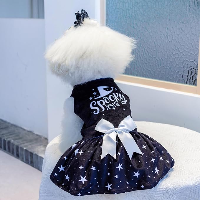 CuteBone Dog Dresses Velvet Holiday Small Dogs Clothes CVA23M-D