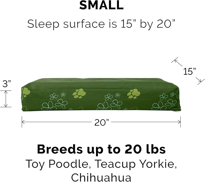 Furhaven Replacement Dog Bed Cover Water-Resistant Indoor/Outdoor Garden Print Mattress, Washable - Jungle Green, Small