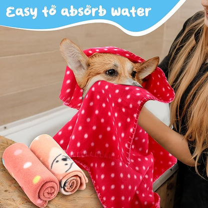 Eccliy 20 Pcs Puppy Blanket Pet Blanket Soft Fleece Dog Blankets Doggie Blanket Warm Felt Throw Blanket Sleep Mat Bed Covers Small Blankets for Puppy Pet Dogs Cat 20 Styles 23.6 x 27.6 Inch)