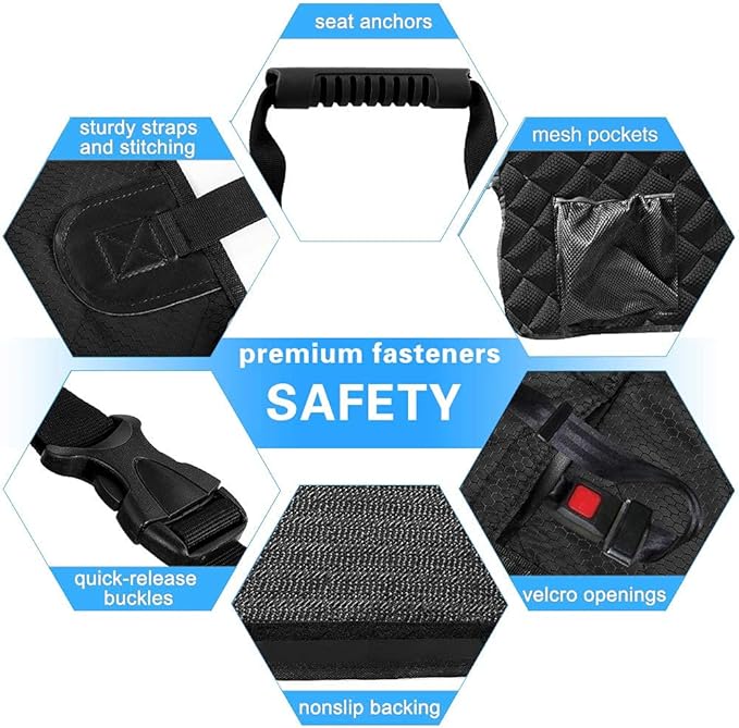 Dog Back Seat Cover Protector for SUV Trucks Cars Protector(Black1)