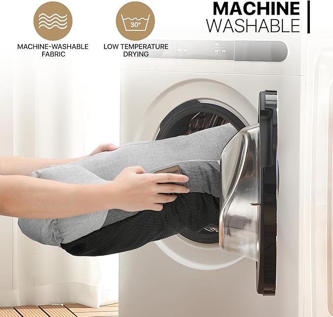 MoNiBloom 27"x21"x7" Dog Beds for Medium Small Dogs Machine-Washable Linen-Like Fabric Pet Beds Warming Cozy Soft Bed for Dogs and Cat