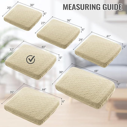 nanbowang Waterproof Dog Bed Covers Replacement Washable Pet Hair Easy to Remove (32x44x6, Beige)
