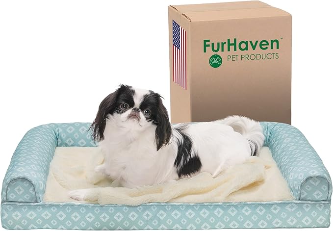 Furhaven Cozy Orthopedic Dog Bed for Medium/Small Dogs w/ Removable Bolsters & Washable Cover 35 lbs