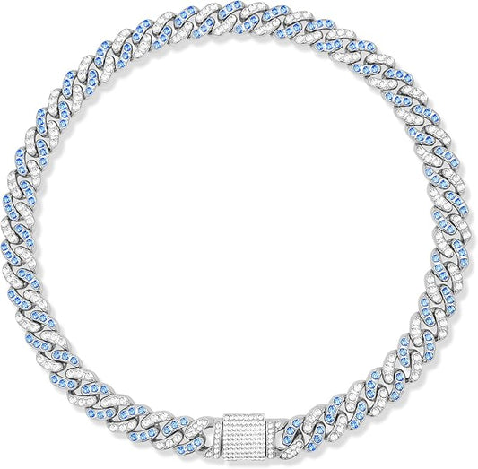 Dog Chain Silver Cuban Collars 8inch)