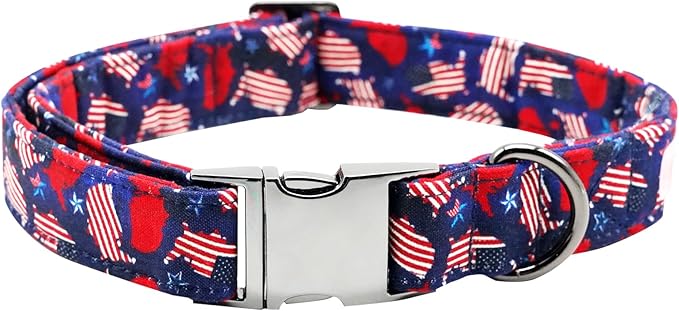 Independence Day Dog Collar, Pet Collar Summer Dog Collar Durable Metal Pet Collar Dog Boy Dog Collars Adjustable Dog Collar for Small Medium Large Dogs