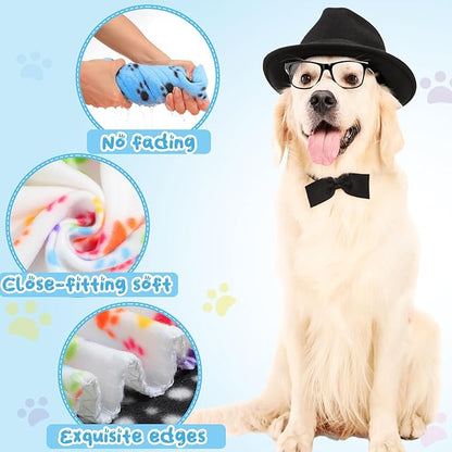 Eccliy 20 Pcs Puppy Blanket Pet Blanket Soft Fleece Dog Blankets Doggie Blanket Warm Felt Throw Blanket Sleep Mat Bed Covers Small Blankets for Puppy Pet Dogs Cat 20 Styles (Paw,39 x 35 Inch)