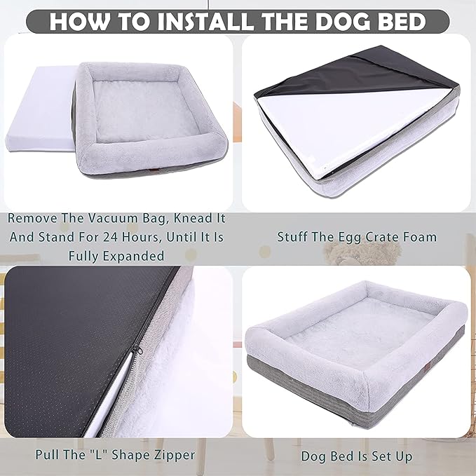 Orthopedic Dog Bed for Large Dogs 36 x 23 Inch,