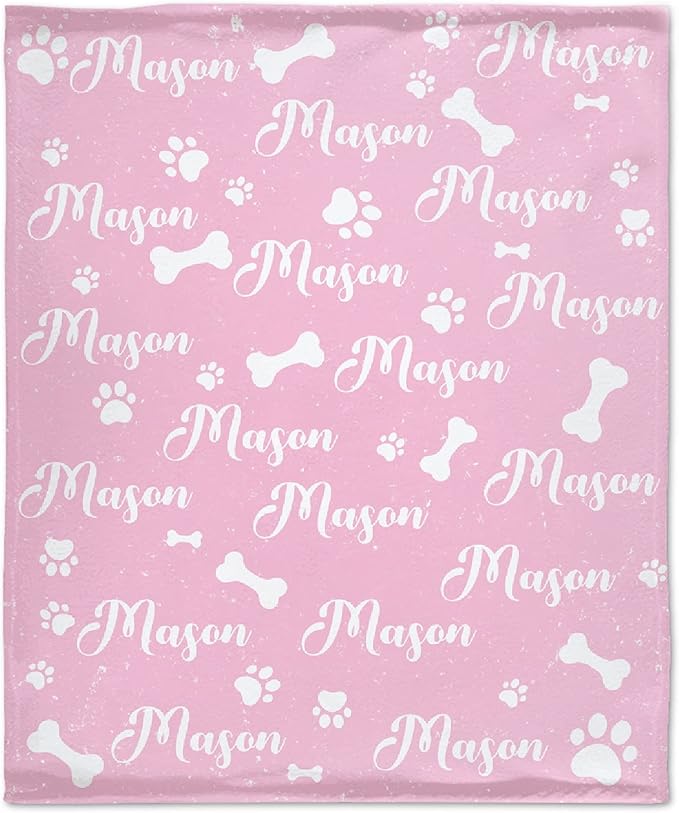 Personalized Dog Blankets Dog Paw Print Blanket Puppy Blanket 50"x40" for