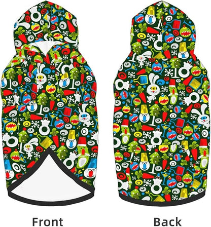 Christmas Green Monster Dog Hoodie Cute Cow Black