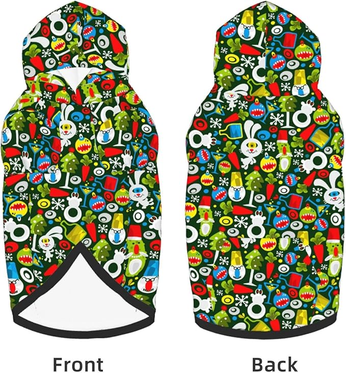 Christmas Green Monste Dog Hoodie Cute Cow Black