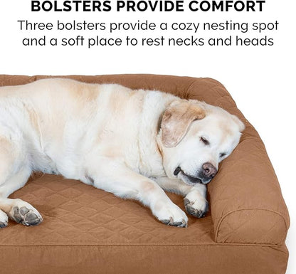Furhaven Orthopedic Dog Bed for Large/Medium Dogs w/ Removable Bolsters & Washable Cover 55 lbs