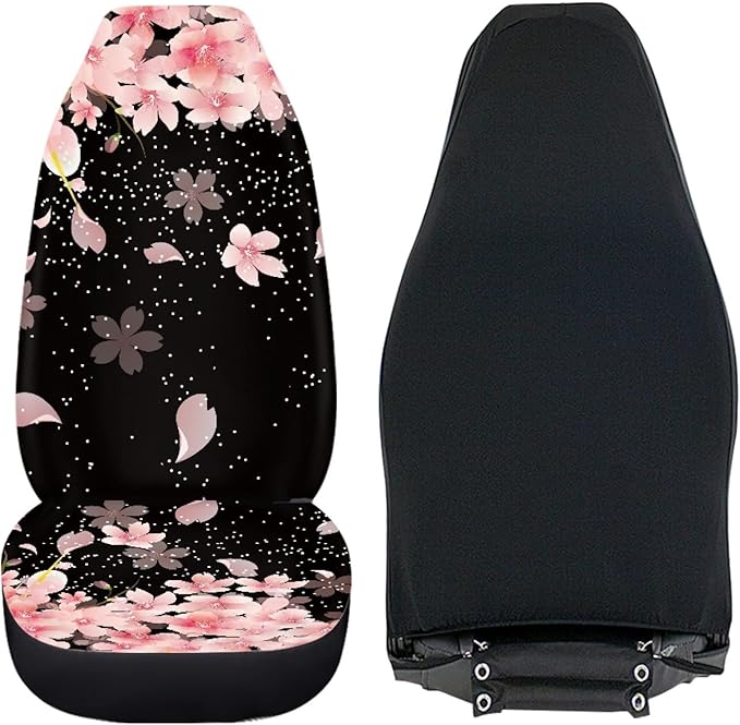 Cherry Blossoms Print Car Seat Covers for Women