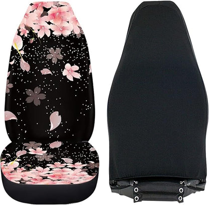 Cherry Blossoms Print Car Seat Covers for Women